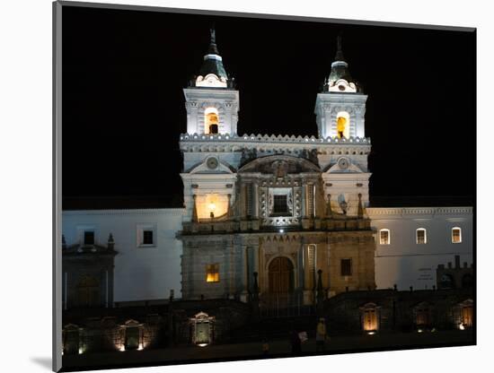 Entrance to Convento de San Francisco at night, Plaza De San Francisco, Quito, Ecuador-null-Mounted Photographic Print