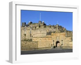 Entrance to Edinburgh Castle under Clear Blue Sky, Edinburgh, Lothian, Scotland-Chris Hepburn-Framed Photographic Print