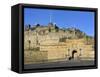 Entrance to Edinburgh Castle under Clear Blue Sky, Edinburgh, Lothian, Scotland-Chris Hepburn-Framed Stretched Canvas