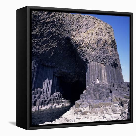Entrance to Fingal's Cave, Columnar Basalt Rock, Island of Staffa, Inner Hebrides-Geoff Renner-Framed Stretched Canvas