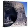 Entrance to Fingal's Cave, Columnar Basalt Rock, Island of Staffa, Inner Hebrides-Geoff Renner-Stretched Canvas