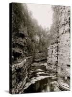 Entrance to Flume, Ausable Chasm, N.Y.-null-Stretched Canvas