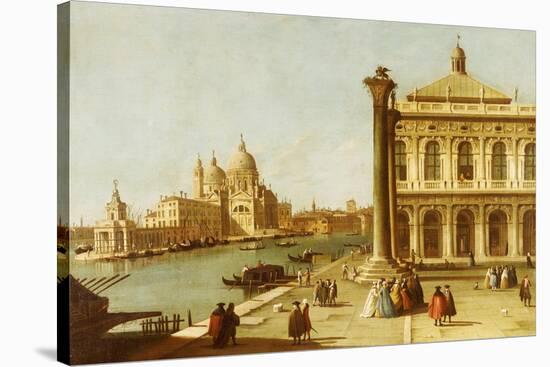 Entrance to Grand Canal, Venice, with Piazzetta and the Church of Santa Maria Della Salute-Canaletto-Stretched Canvas