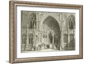 Entrance to Lincoln Cathedral-Thomas Allom-Framed Giclee Print