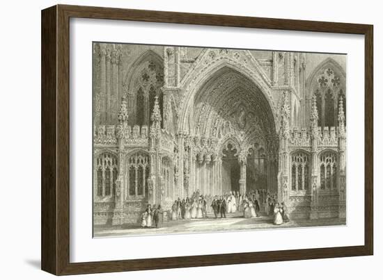 Entrance to Lincoln Cathedral-Thomas Allom-Framed Giclee Print