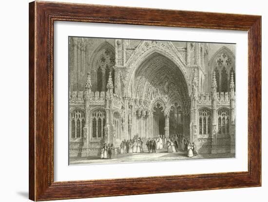 Entrance to Lincoln Cathedral-Thomas Allom-Framed Giclee Print