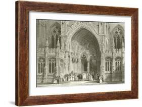 Entrance to Lincoln Cathedral-Thomas Allom-Framed Giclee Print