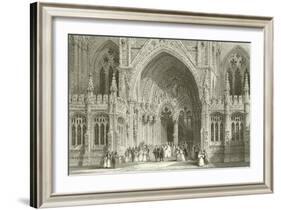 Entrance to Lincoln Cathedral-Thomas Allom-Framed Giclee Print