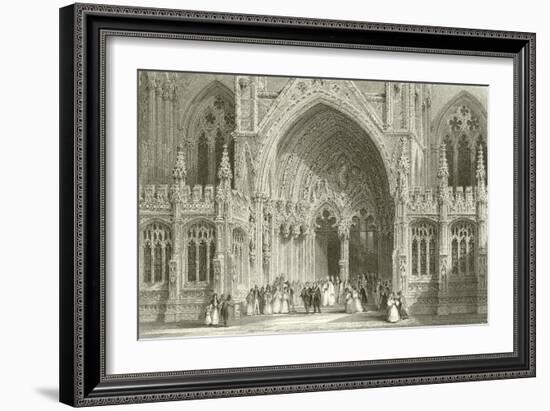 Entrance to Lincoln Cathedral-Thomas Allom-Framed Giclee Print