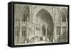 Entrance to Lincoln Cathedral-Thomas Allom-Framed Stretched Canvas