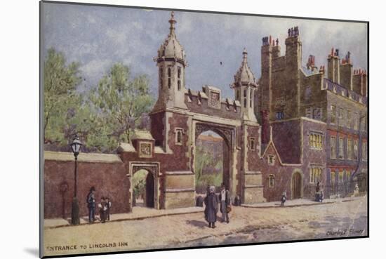 Entrance to Lincoln's Inn, London-Charles Edwin Flower-Mounted Giclee Print