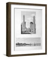 Entrance to Luxor Temple, and View of Louqsor, 1802-Baltard-Framed Giclee Print