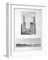 Entrance to Luxor Temple, and View of Louqsor, 1802-Baltard-Framed Giclee Print