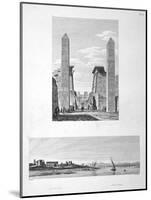 Entrance to Luxor Temple, and View of Louqsor, 1802-Baltard-Mounted Giclee Print