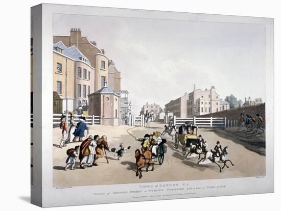 Entrance to Oxford Street at the Tyburn Turnpike, London, 1798-Heinrich Schutz-Stretched Canvas