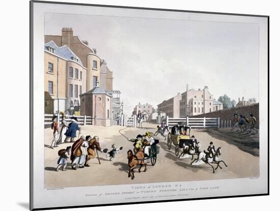 Entrance to Oxford Street at the Tyburn Turnpike, London, 1798-Heinrich Schutz-Mounted Giclee Print