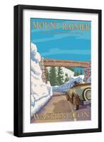 Entrance to Park, Mt. Rainier National Park, Washington-Lantern Press-Framed Art Print