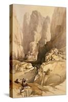Entrance to Petra, March 10th 1839, Plate 98 from Volume III of "The Holy Land"-David Roberts-Stretched Canvas