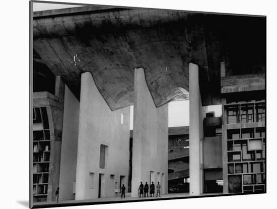 Entrance to Punjab High Court Building, Designed by Le Corbusier, in the New Capital City of Punjab-James Burke-Mounted Premium Photographic Print