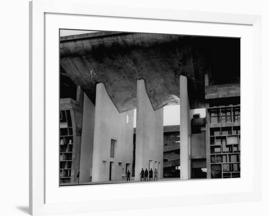 Entrance to Punjab High Court Building, Designed by Le Corbusier, in the New Capital City of Punjab-James Burke-Framed Photographic Print