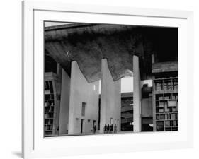 Entrance to Punjab High Court Building, Designed by Le Corbusier, in the New Capital City of Punjab-James Burke-Framed Photographic Print