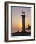 Entrance to Rhodes Harbour at Dawn, Rhodes, Dodecanese Islands, Greece, Europe-John Miller-Framed Photographic Print