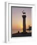 Entrance to Rhodes Harbour at Dawn, Rhodes, Dodecanese Islands, Greece, Europe-John Miller-Framed Photographic Print