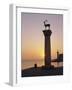 Entrance to Rhodes Harbour at Dawn, Rhodes, Dodecanese Islands, Greece, Europe-John Miller-Framed Photographic Print