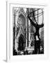Entrance to St. Patrick's Visible Across Fifth Avenue, with Atlas Statue Silhouetted in Foreground-Andreas Feininger-Framed Photographic Print