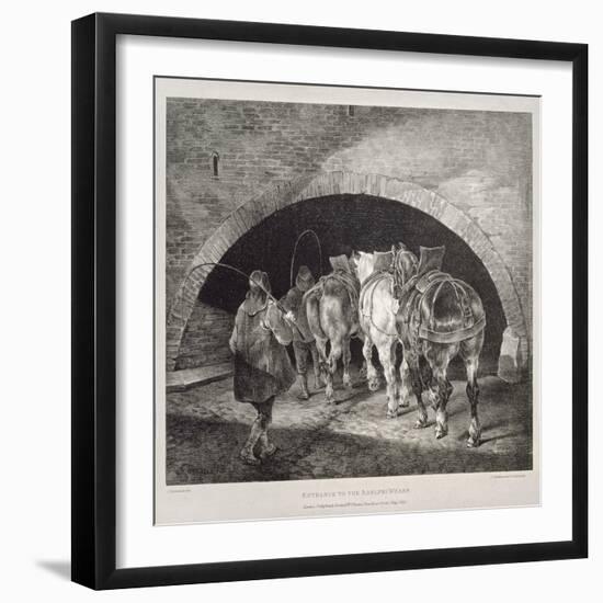 Entrance to the Adelphi Wharf, Lithograph by Charles-Joseph Hullmandel, 1821-Theodore Gericault-Framed Giclee Print