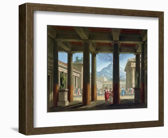 Entrance to the Amphitheatre, Design for the Opera "L'Ultimo Giorno Di Pompeii," 1827-Alessandro Sanquirico-Framed Giclee Print