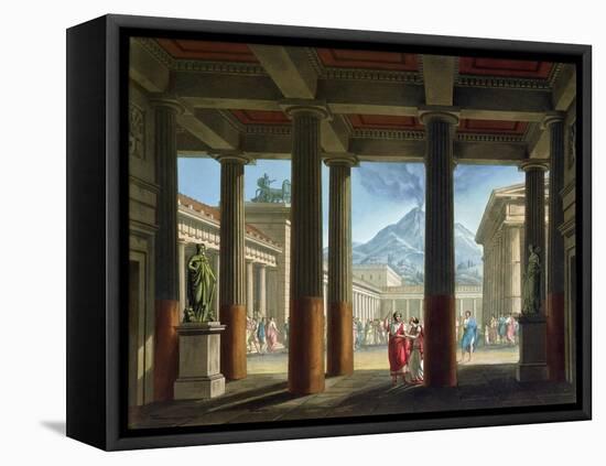 Entrance to the Amphitheatre, Design for the Opera "L'Ultimo Giorno Di Pompeii," 1827-Alessandro Sanquirico-Framed Stretched Canvas