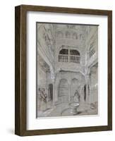 Entrance to the Baths at the Alhambra (Graphite and White Bodycolour with Brief Touches of Watercol-John Frederick Lewis-Framed Giclee Print