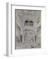 Entrance to the Baths at the Alhambra (Graphite and White Bodycolour with Brief Touches of Watercol-John Frederick Lewis-Framed Giclee Print