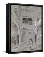 Entrance to the Baths at the Alhambra (Graphite and White Bodycolour with Brief Touches of Watercol-John Frederick Lewis-Framed Stretched Canvas