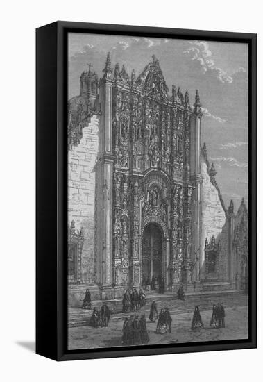 Entrance to the Cathedral of Mexico, c1890-null-Framed Stretched Canvas