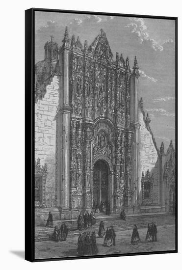 Entrance to the Cathedral of Mexico, c1890-null-Framed Stretched Canvas