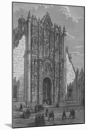 Entrance to the Cathedral of Mexico, c1890-null-Mounted Giclee Print