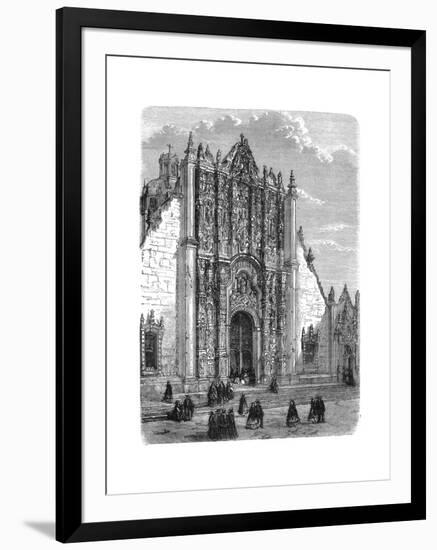 Entrance to the Cathedral of Mexico City, Late 19th Century-null-Framed Giclee Print
