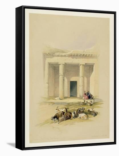 Entrance to the Caves of Bani Hasan, from "Egypt and Nubia", Vol.1-David Roberts-Framed Stretched Canvas