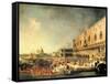 Entrance to The Ducal Palace of Count Gergy, Ambassador of France-Canaletto-Framed Stretched Canvas
