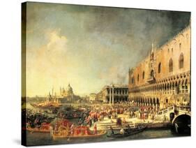 Entrance to The Ducal Palace of Count Gergy, Ambassador of France-Canaletto-Stretched Canvas