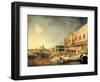 Entrance to The Ducal Palace of Count Gergy, Ambassador of France-Canaletto-Framed Art Print