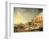 Entrance to The Ducal Palace of Count Gergy, Ambassador of France-Canaletto-Framed Art Print