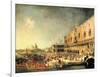 Entrance to The Ducal Palace of Count Gergy, Ambassador of France-Canaletto-Framed Art Print