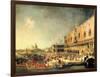 Entrance to The Ducal Palace of Count Gergy, Ambassador of France-Canaletto-Framed Art Print