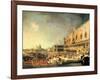 Entrance to The Ducal Palace of Count Gergy, Ambassador of France-Canaletto-Framed Art Print