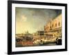 Entrance to The Ducal Palace of Count Gergy, Ambassador of France-Canaletto-Framed Art Print