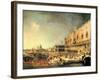 Entrance to The Ducal Palace of Count Gergy, Ambassador of France-Canaletto-Framed Art Print