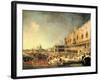 Entrance to The Ducal Palace of Count Gergy, Ambassador of France-Canaletto-Framed Art Print